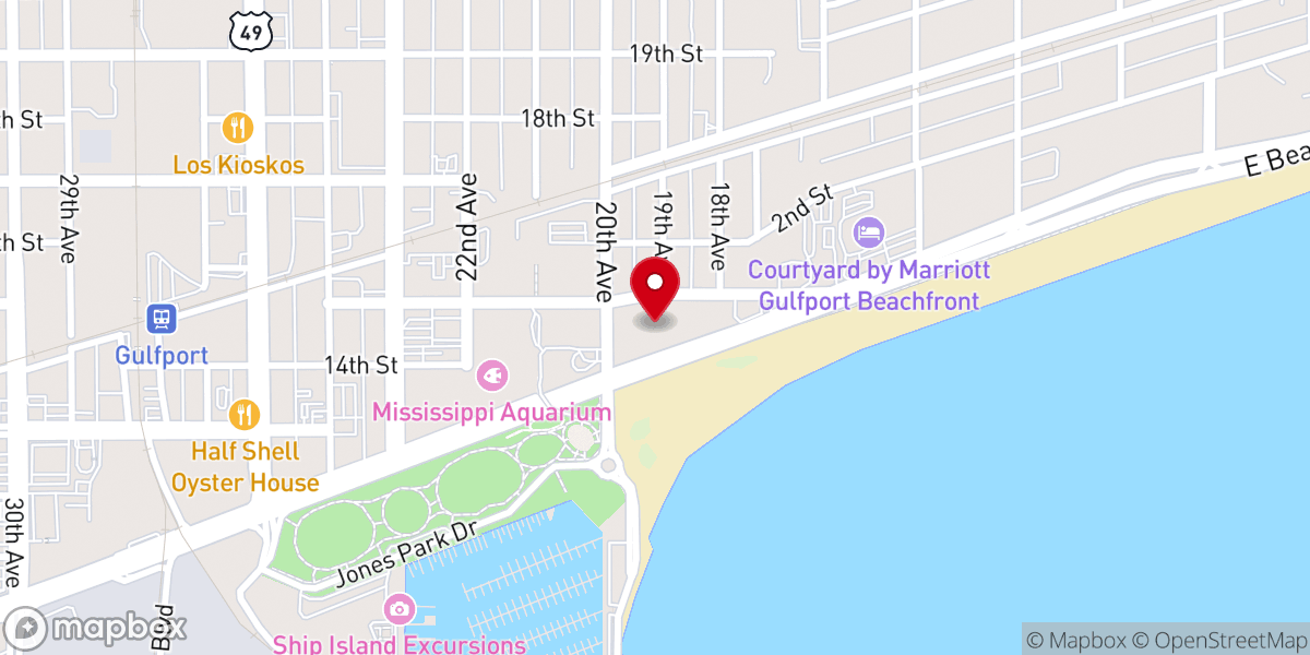 Map showing location of St. Peter's by-the-Sea Episcopal Church