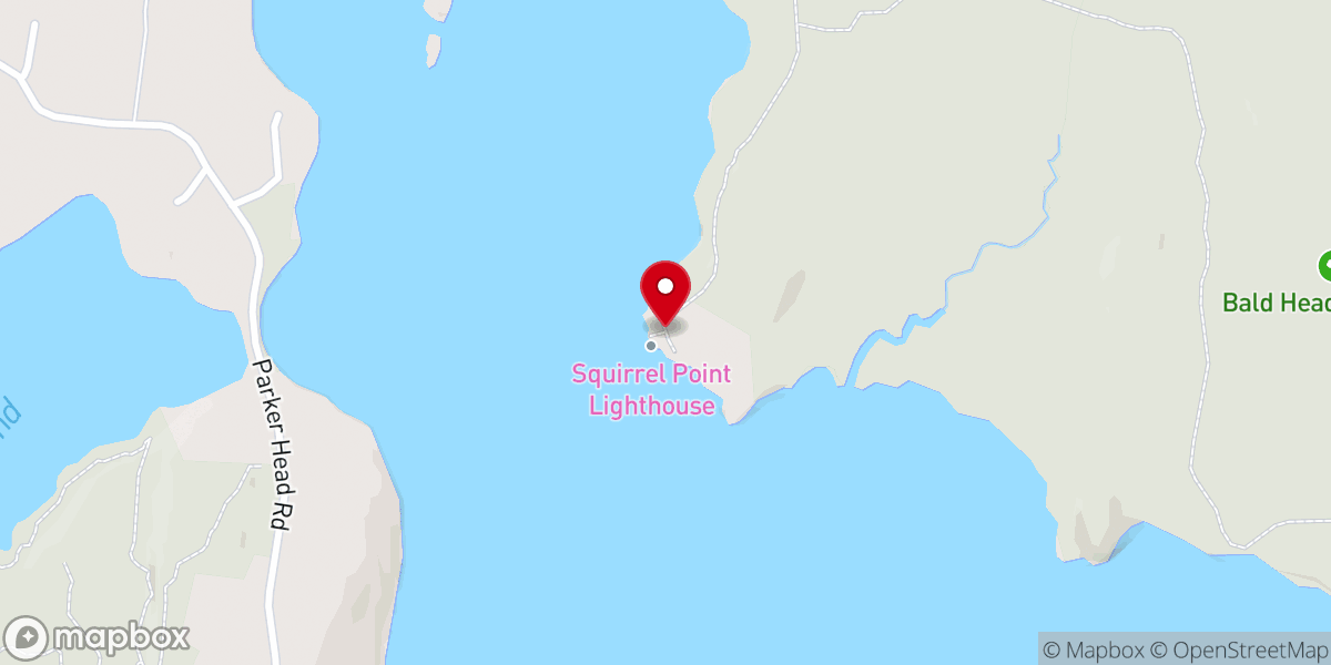 Map showing location of Squirrel Point Light