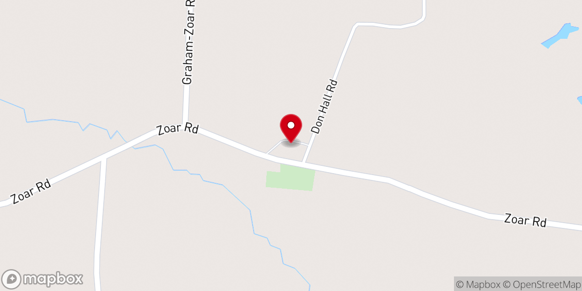 Map showing location of Zoar Baptist Church
