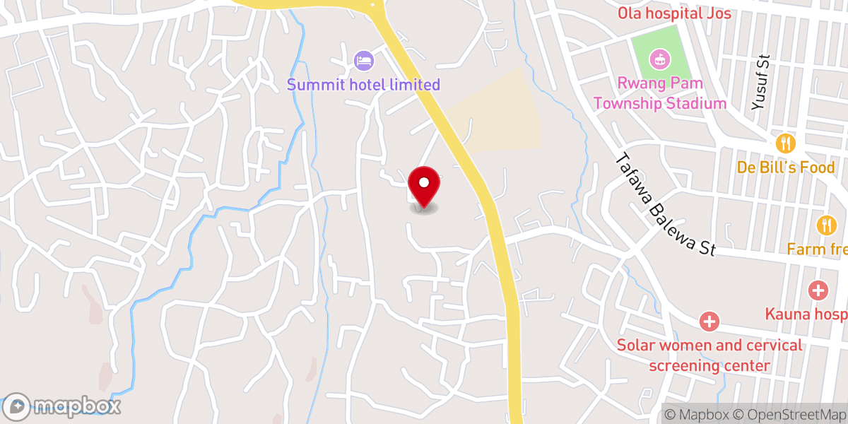 Map showing location of Sacred Heart Pastoral Centre Jos