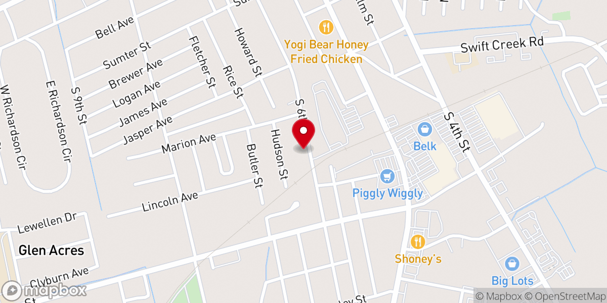 Map showing location of Sixth Street Church of God