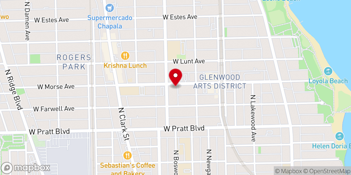 Map showing location of United Church of Rogers Park
