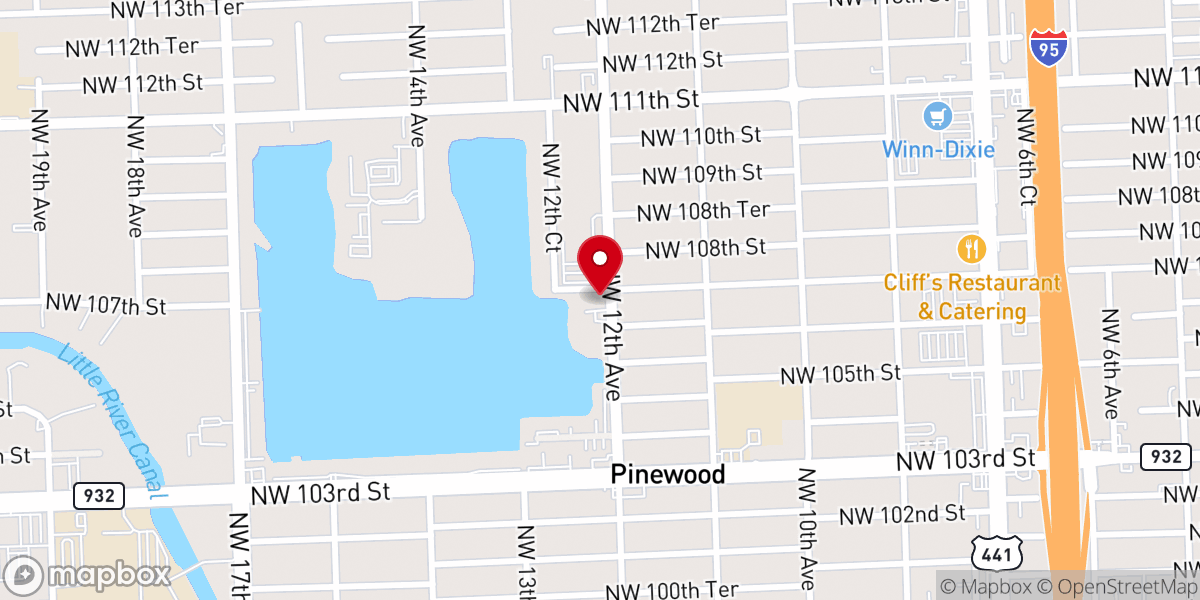 Map showing location of Bethany Maranantha Babtist Church