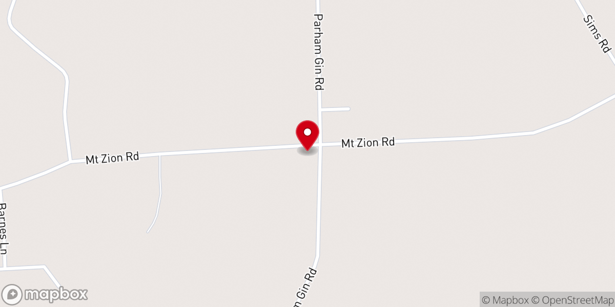 Map showing location of Mt Zion Baptist Church
