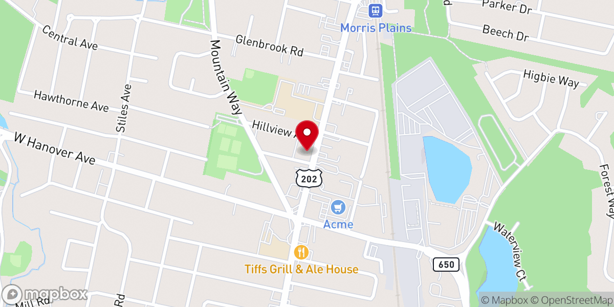 Map showing location of Presbyterian Church of Morris Plains
