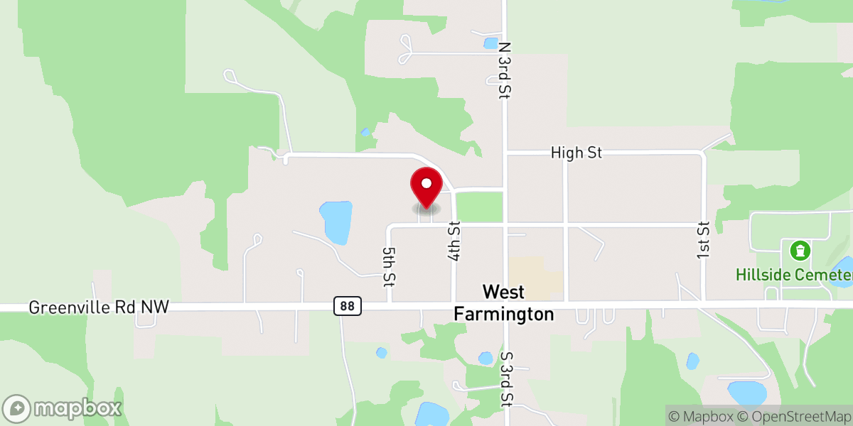 Map showing location of Farmington Community Church
