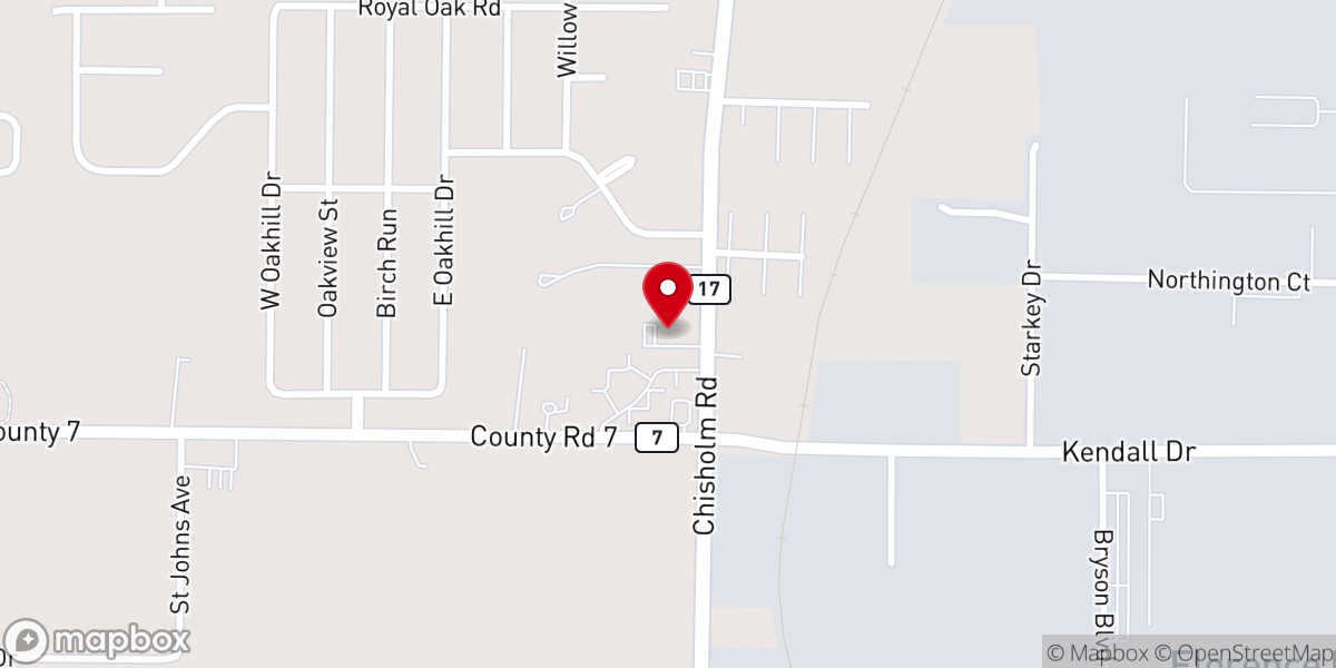 Map showing location of Emmanuel Baptist Church