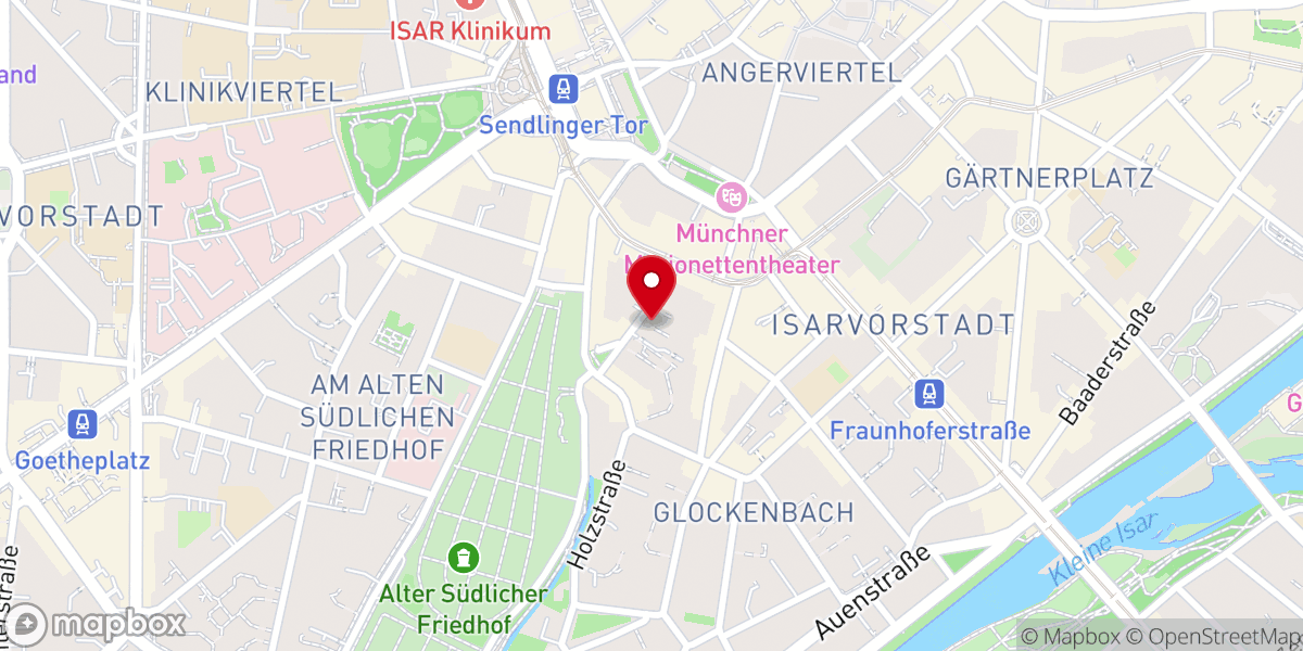 Map showing location of Ev.-Freik. Gemeinde München, Iglesia Latina Múnich
