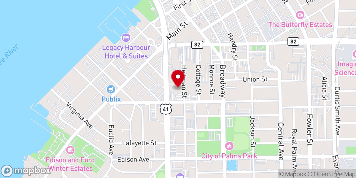 Map showing location of St. Francis Xavier Catholic Church