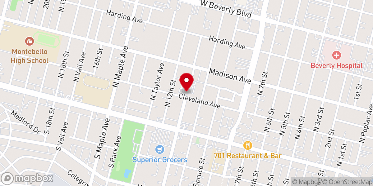 Map showing location of St. Benedict Catholic Church