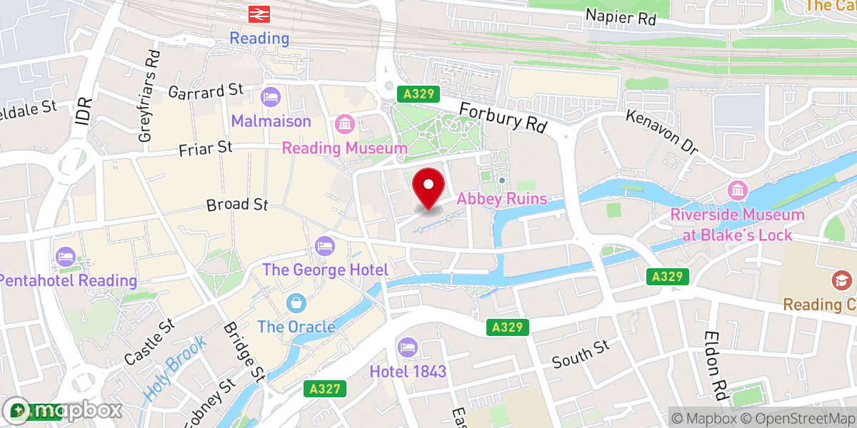 Map showing location of Peniel Church Reading