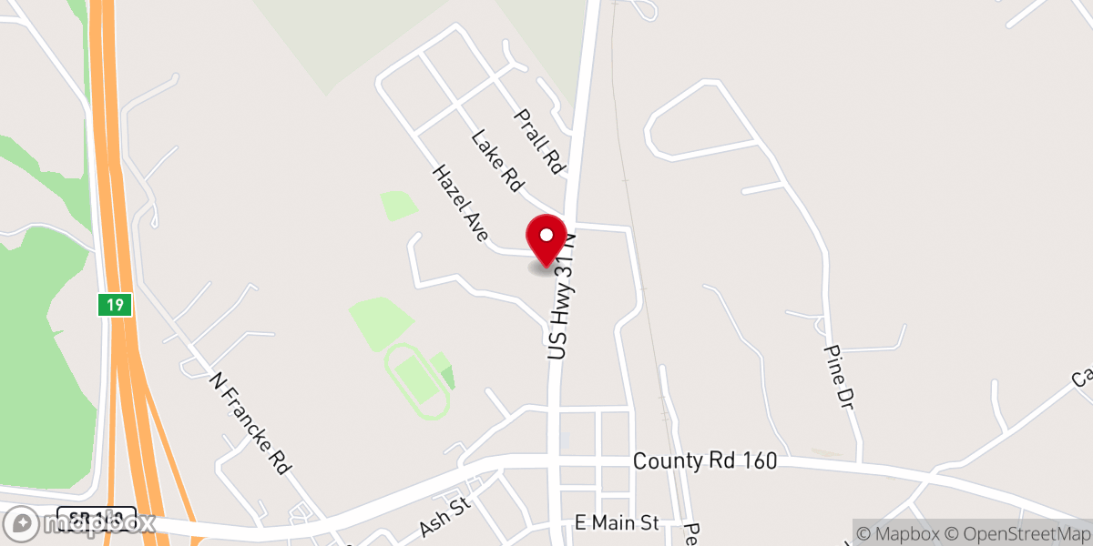 Map showing location of Henryville Community Center