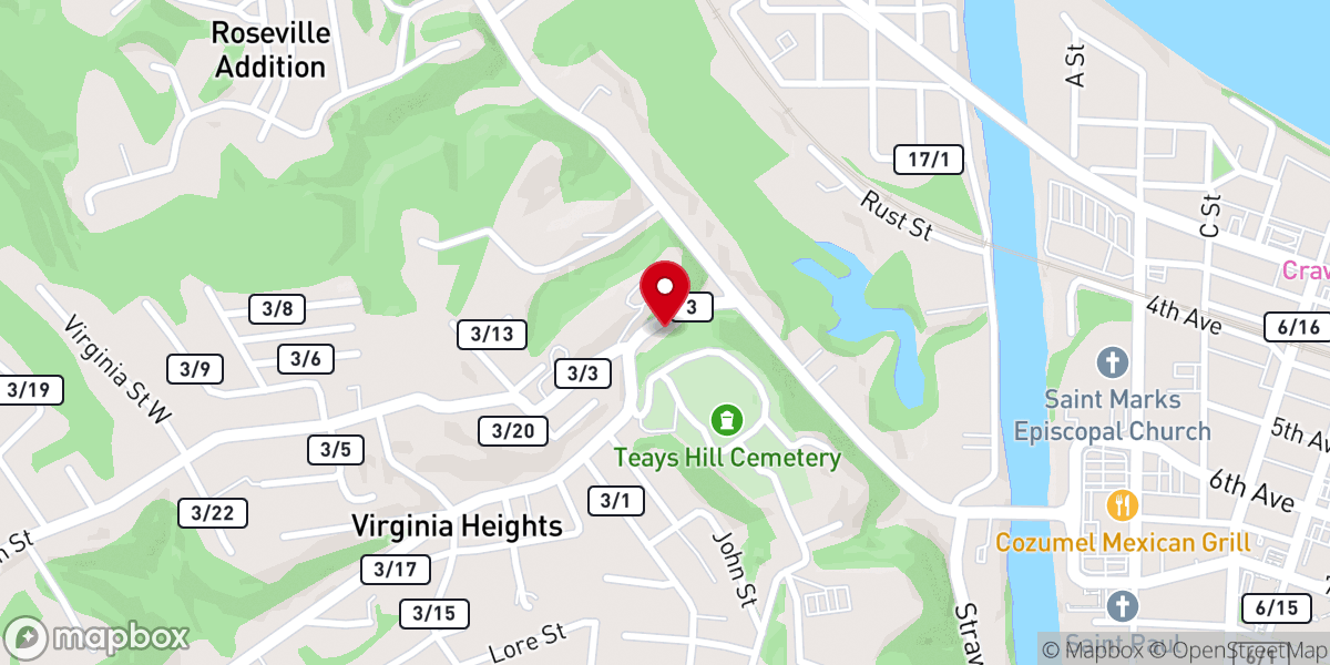 Map showing location of Redemption River Church