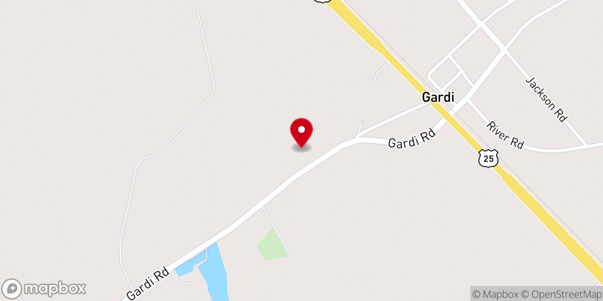 Map showing location of Gardi Church