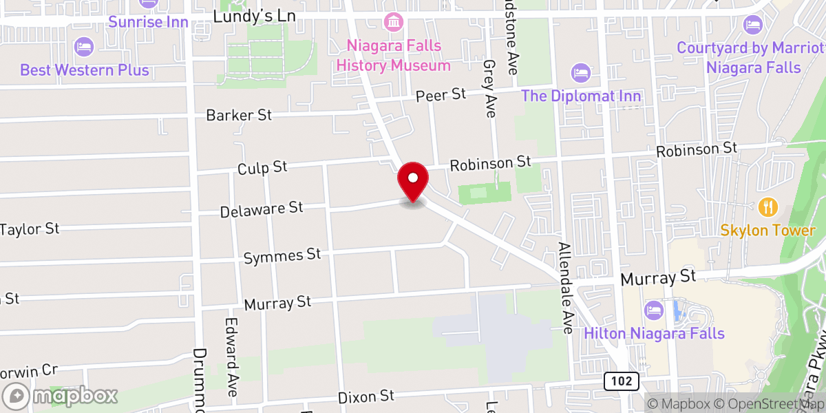 Map showing location of Main Street Baptist Church
