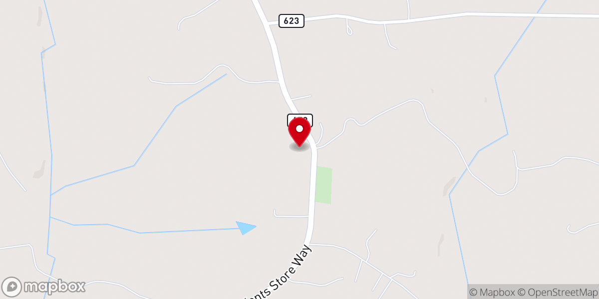 Map showing location of Beulah Baptist Church