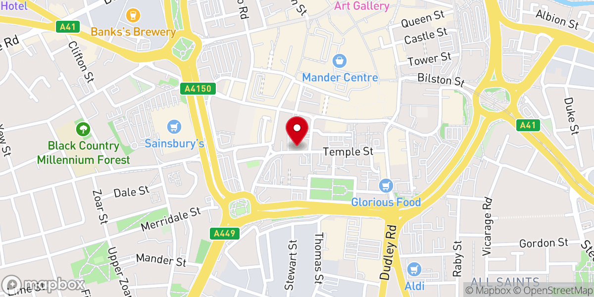 Map showing location of All Nations Church