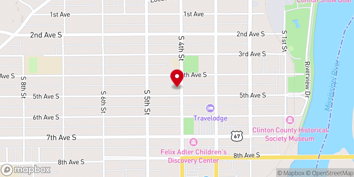 Map showing location of First United Presbyterian Church