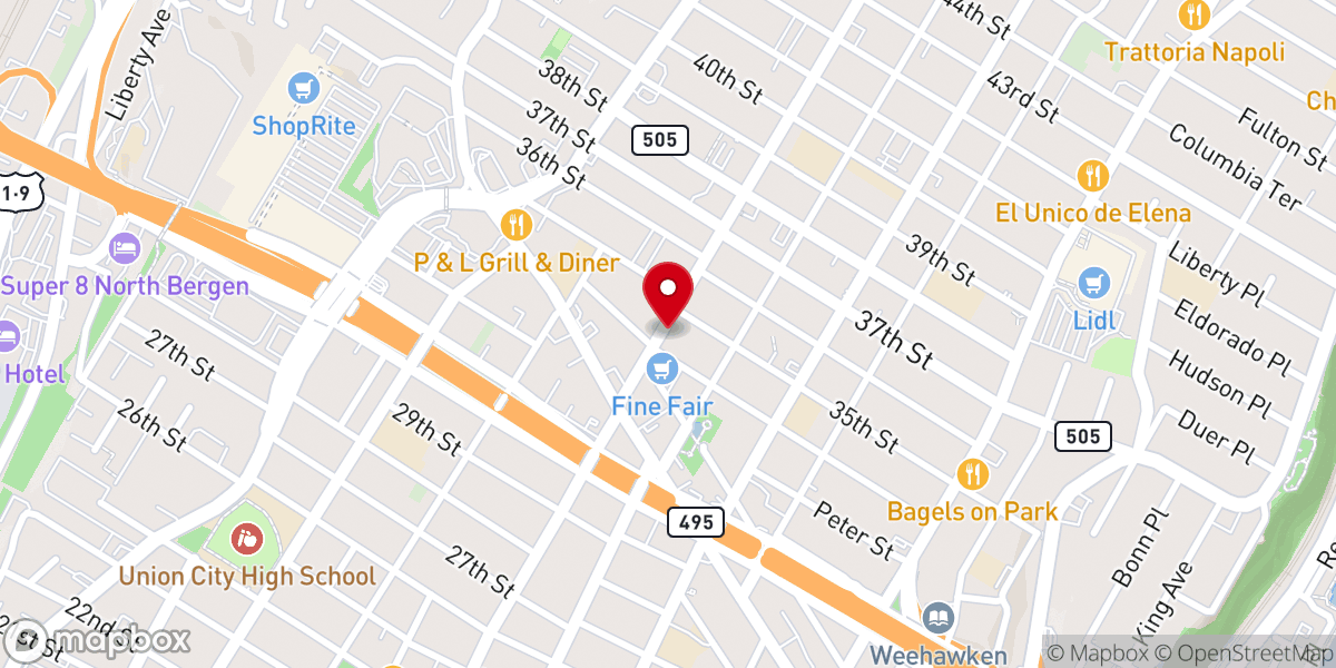 Map showing location of Tabernacle of Reunion