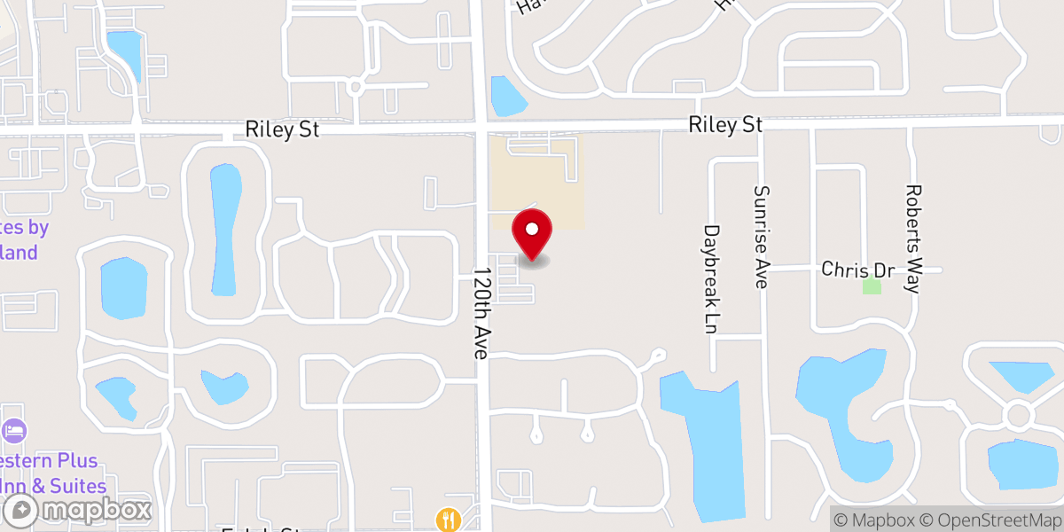 Map showing location of Westshore Christian Church