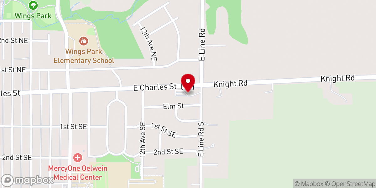 Map showing location of Peace Lutheran Church