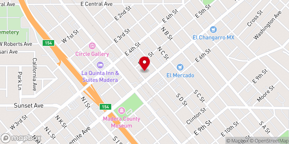 Map showing location of Believers Church of Madera