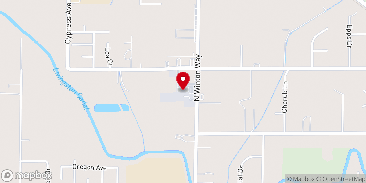 Map showing location of Evergreen Christian Center