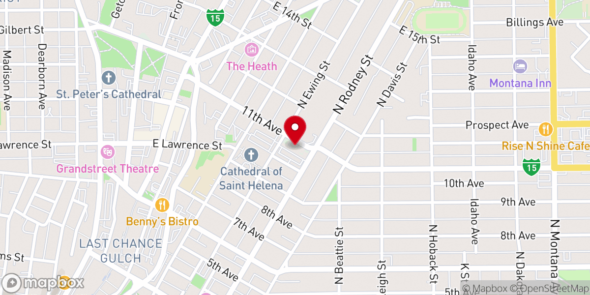 Map showing location of First Presbyterian Church