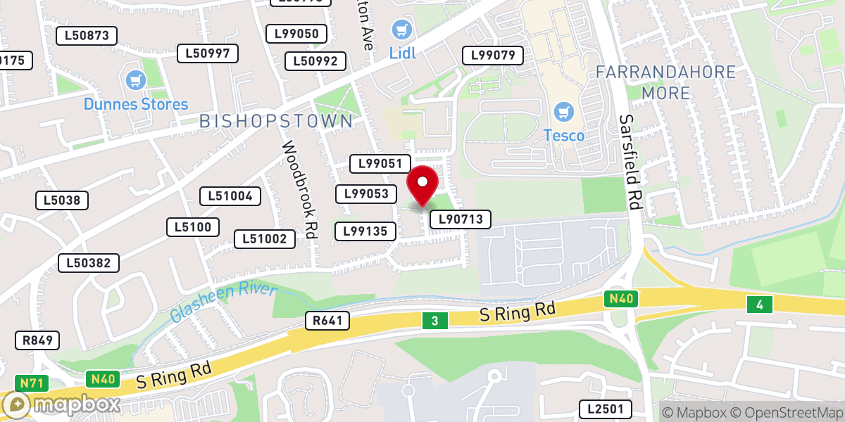 Map showing location of Calvary Baptist Church