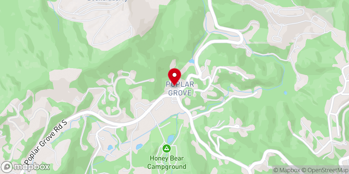 Map showing location of Poplar Grove Baptist Church