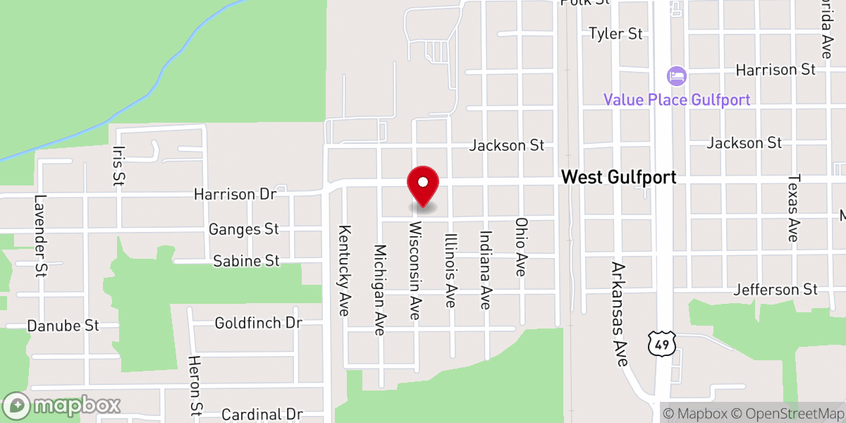Map showing location of Friendship Baptist Church