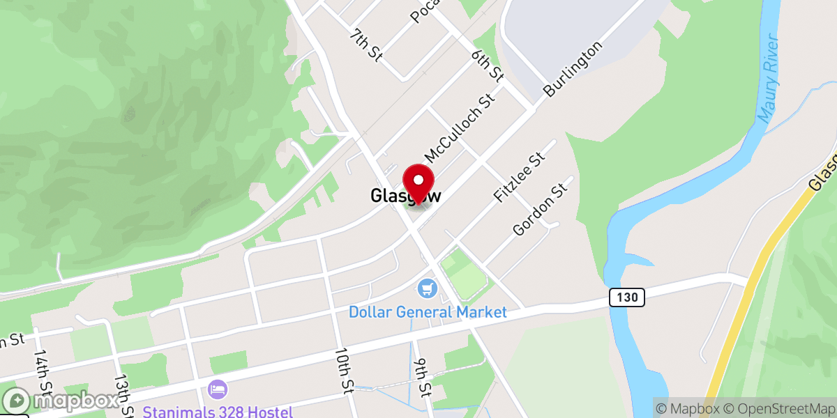 Map showing location of St John's Episcopal Church
