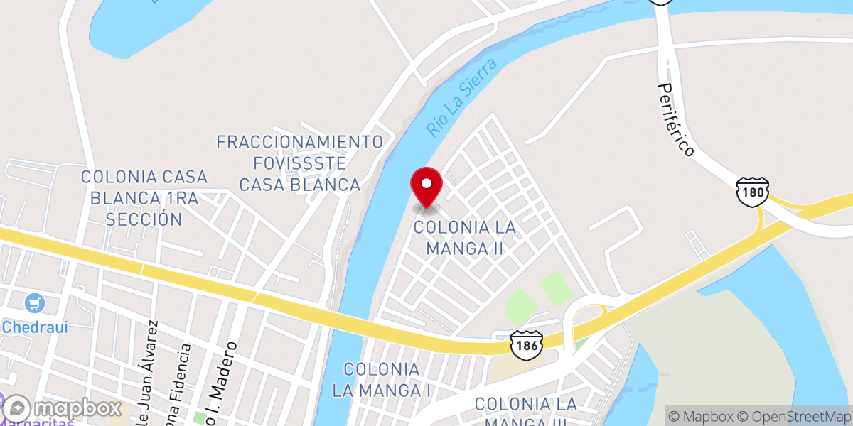 Map showing location of Parroquia Corpus Christi
