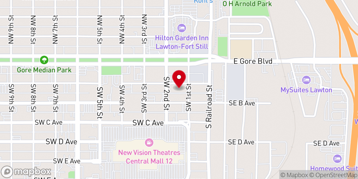 Map showing location of Catholic Charities Lawton Regional Office