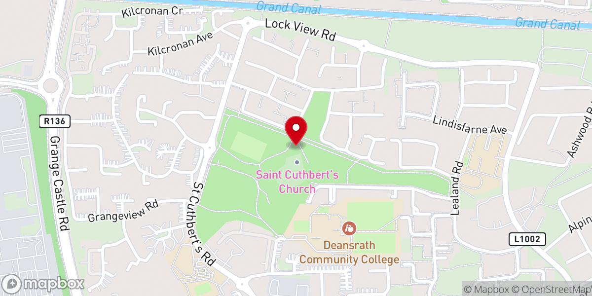 Map showing location of Church of St.Cuthbert of Lindisfarne