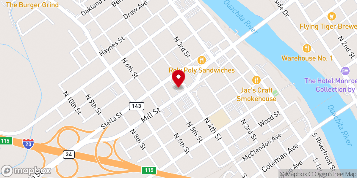 Map showing location of New Beginnings Worship Center