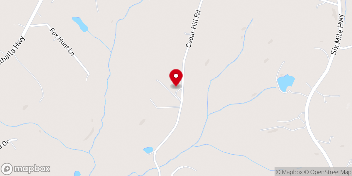 Map showing location of Cedar Hill Church