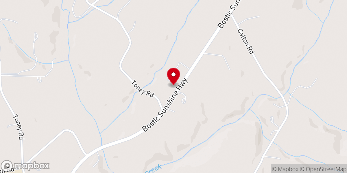 Map showing location of Mt. Harmony Baptist Church