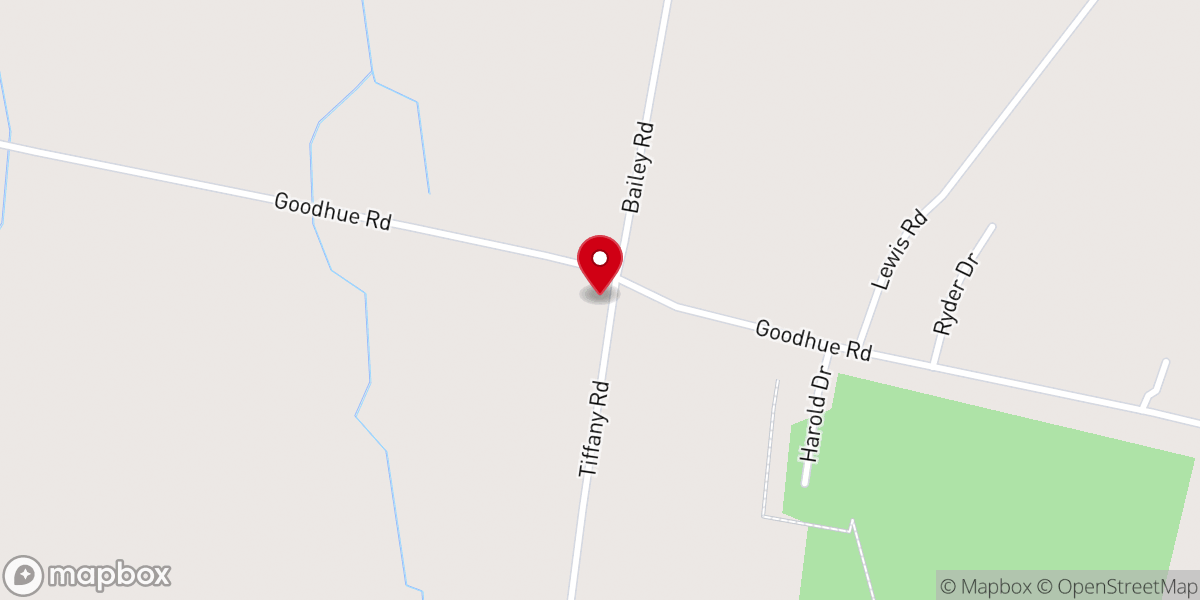Map showing location of Tiffany Hill Chapel