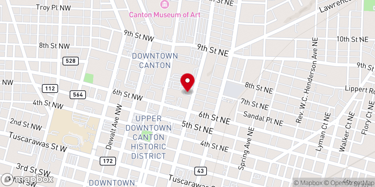 Map showing location of Martin Luther Lutheran Church