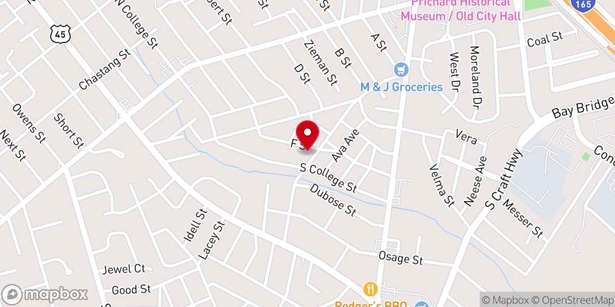 Map showing location of Saint Paul Baptist Church