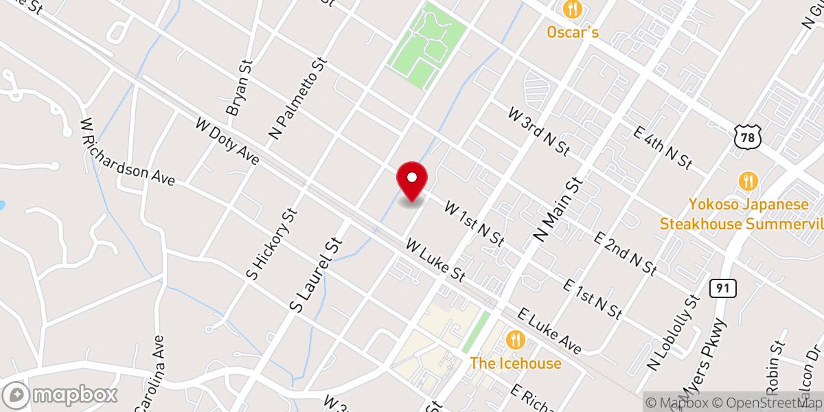 Map showing location of Summerville Seventh-day Adventist Church
