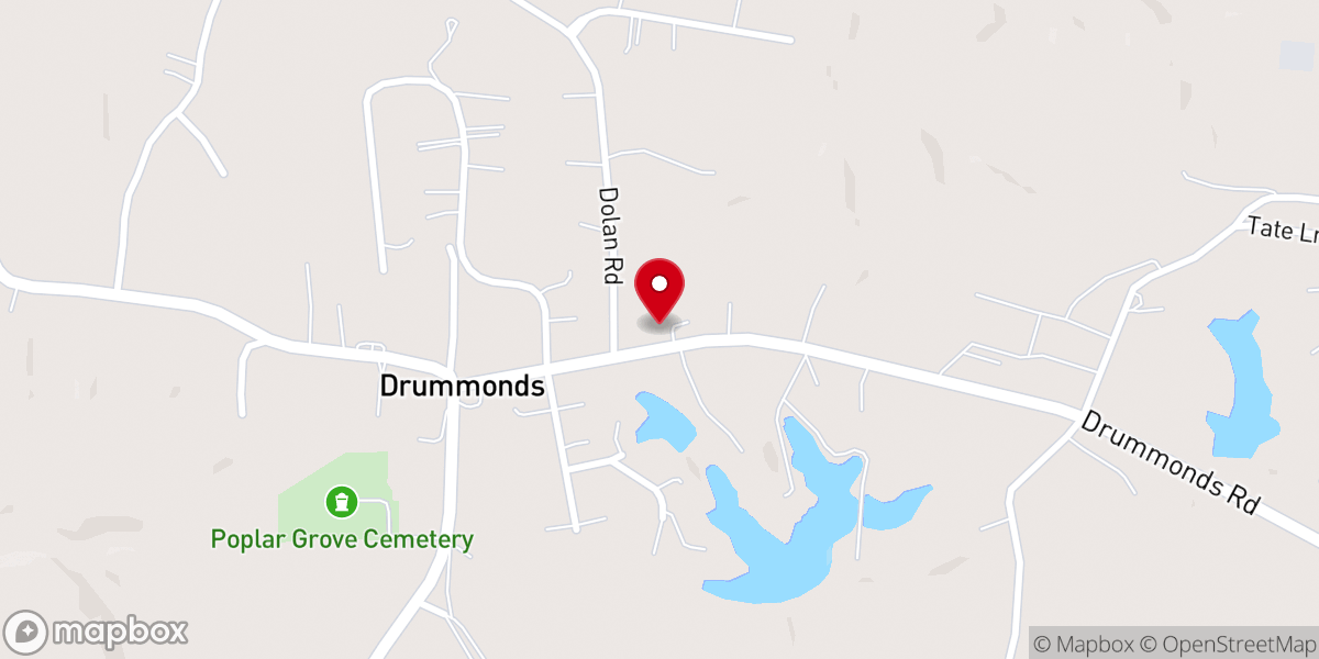 Map showing location of Victory Baptist Church