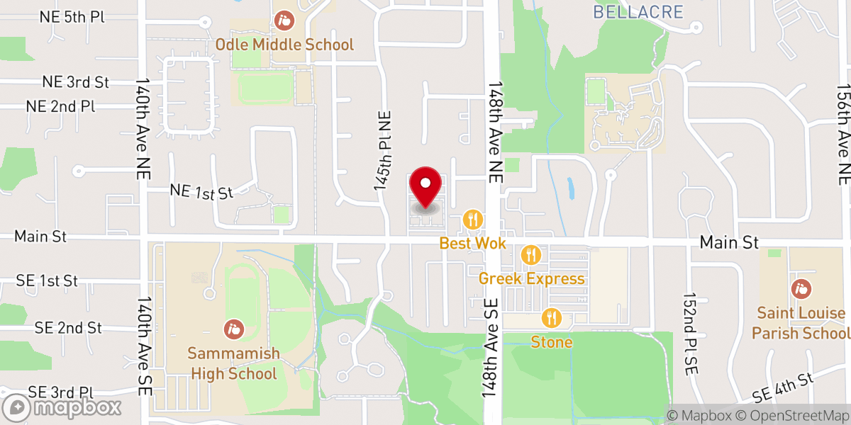 Map showing location of Bellevue Stake Center