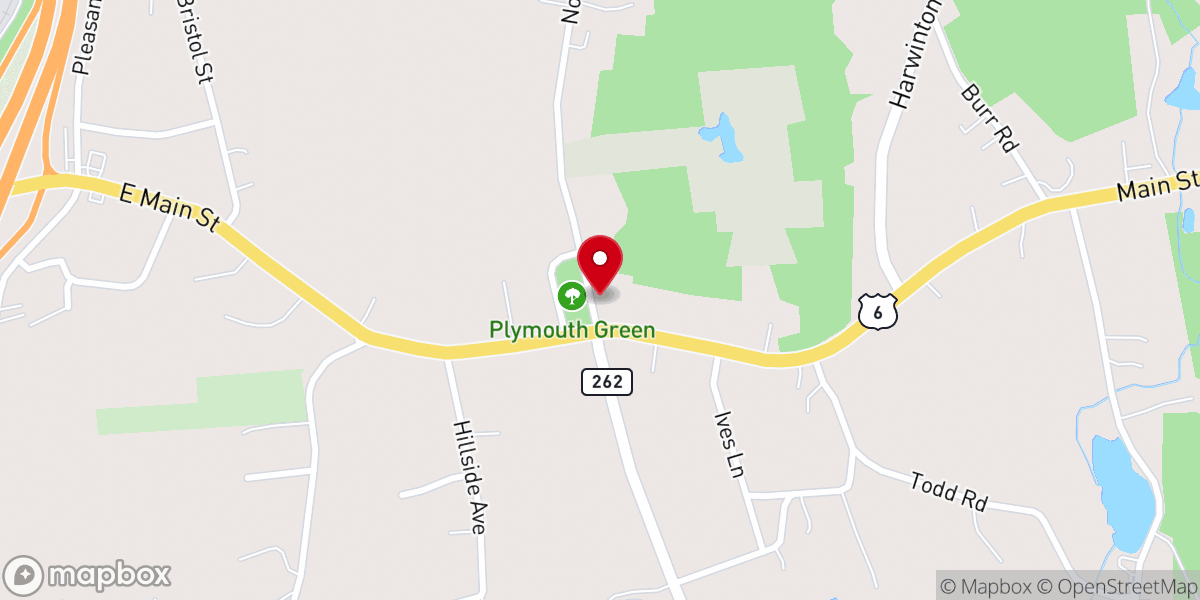Map showing location of First Baptist Church of Plymouth