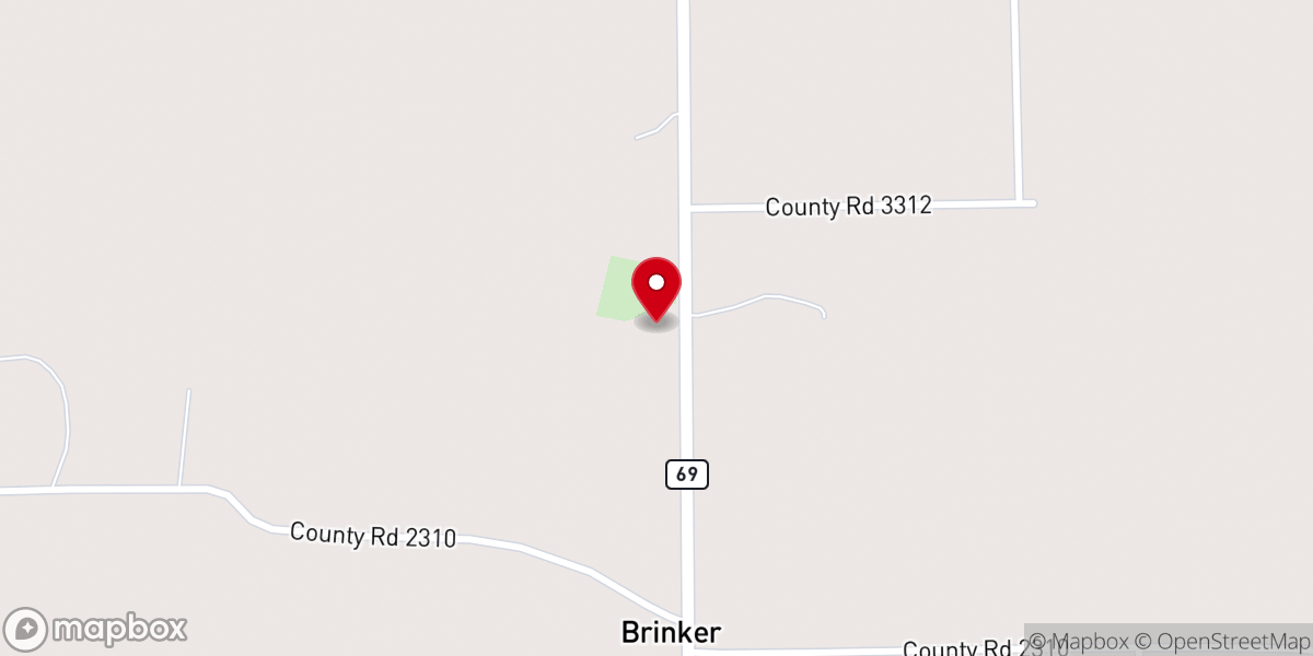 Map showing location of Richland Church