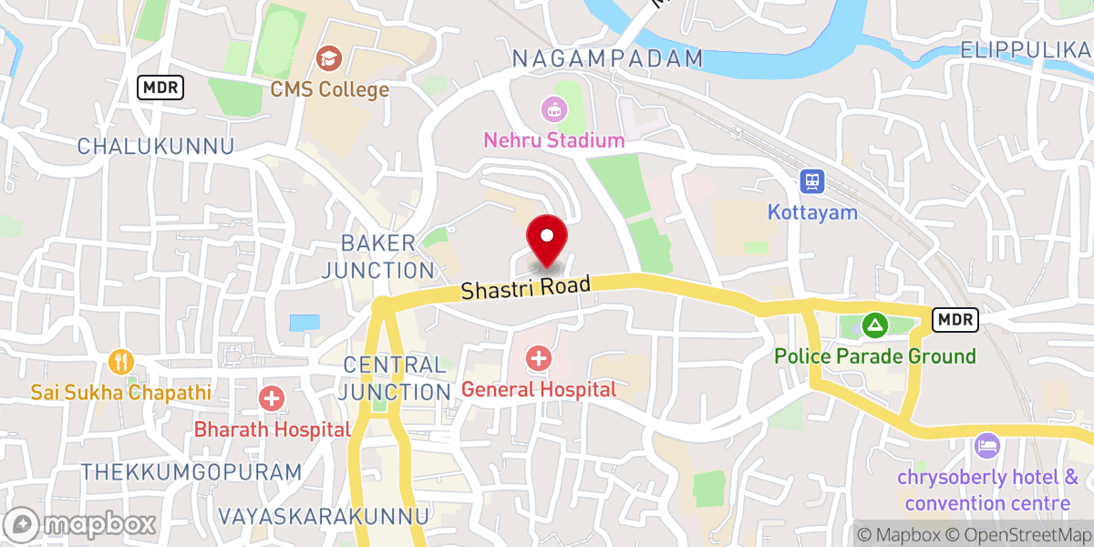 Map showing location of St. Joseph's Jacobite Syrian Orthodox Cathedral