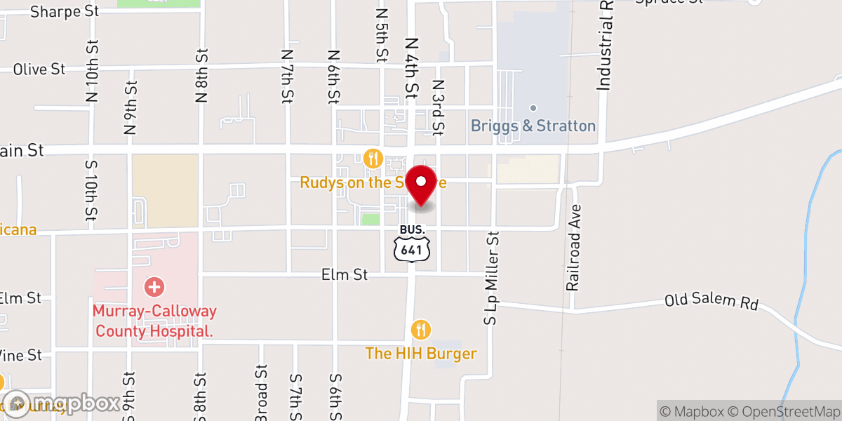 Map showing location of First Baptist Church of Murray