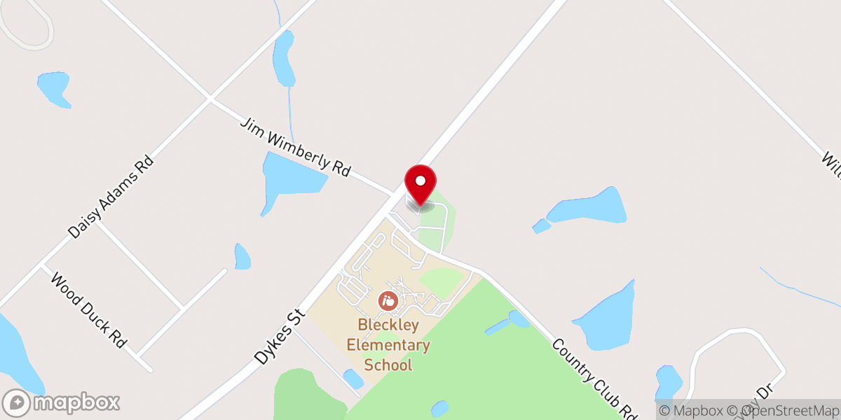 Map showing location of Bethany Baptist Church
