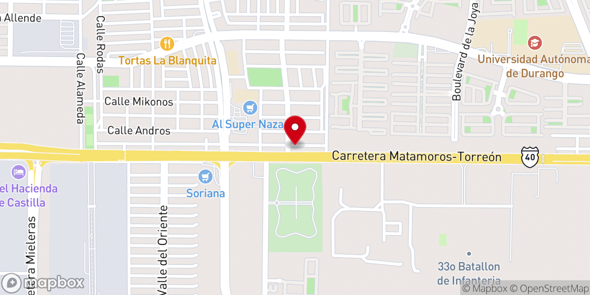 Map showing location of Iglesia Bautista del Norte